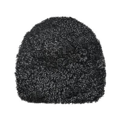 Billede af Curly forma mørkegrå - rundet stolehynde i krøllet fåreskind