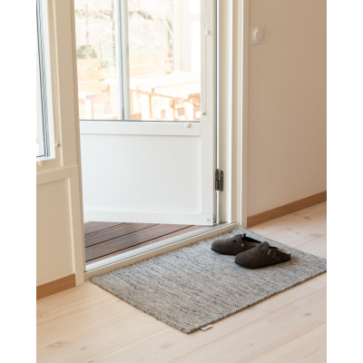 Kolding dørmåtte medium grey - håndvævet uldtæppe