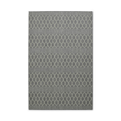 Madrid Bell grå/hvid - tæppe med gummibagside