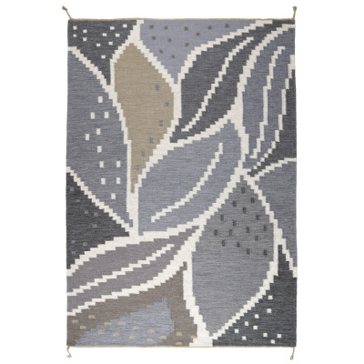 Greenery grey &#8211; håndvævet uldtæppe