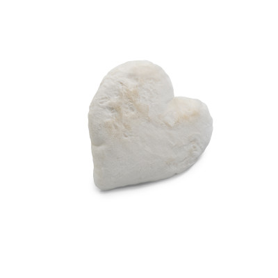 Fluffy heart ivory - pude i kunstmateriale