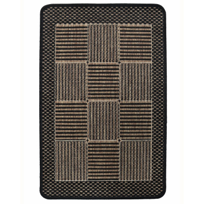 Brick sort - fladvævet tæppe med gummibagside