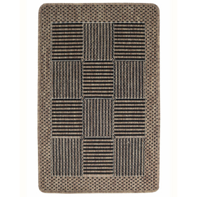Brick brun - fladvævet tæppe med gummibagside