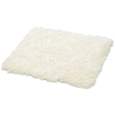 8: Curly hvid - firkantet stolehynde i krøllet fåreskind