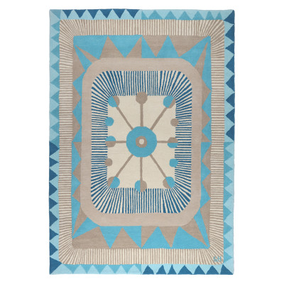 Zigzag blue &#8211; håndtuftet tæppe