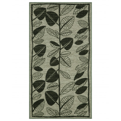 Löv grøn - tæppe med gummieret underside
