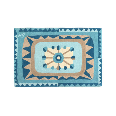 Zigzag blue &#8211; dørmåtte