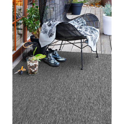 Billede af Vagabond grå - glatvævet tæppe