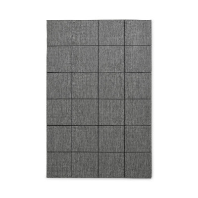 Madrid Square grå/sort - tæppe med gummibagside
