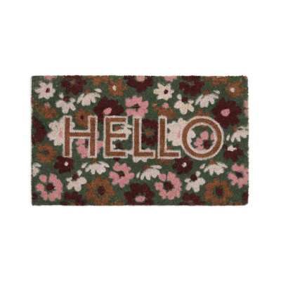 Ruco print Hello flowers - dørmåtte i kokos