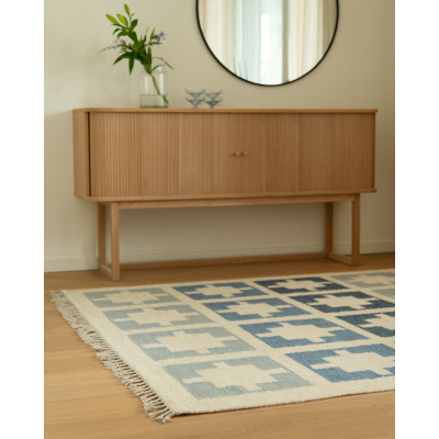 Dvala ocean - håndvævet uldtæppe