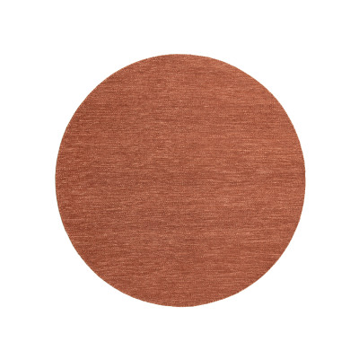 Solliden rund terracotta - håndvævet uldtæppe