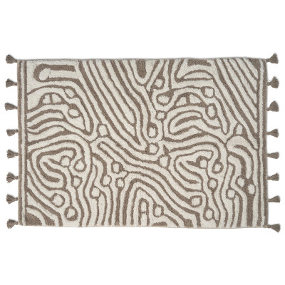 Maze simply taupe/hvid - bademåtte