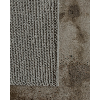 Sarek natural grey - håndvævet uldtæppe