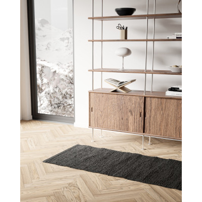 Cotton rug charcoal - kludetæppe