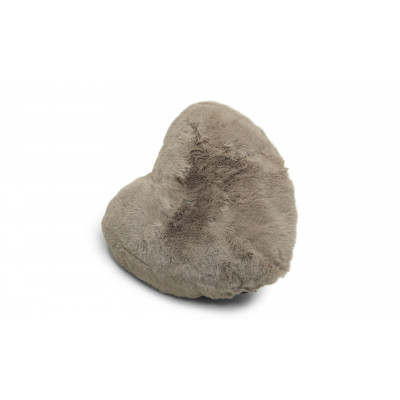 Se Fluffy heart taupe - pude i imiteret pels hos Kilands.dk