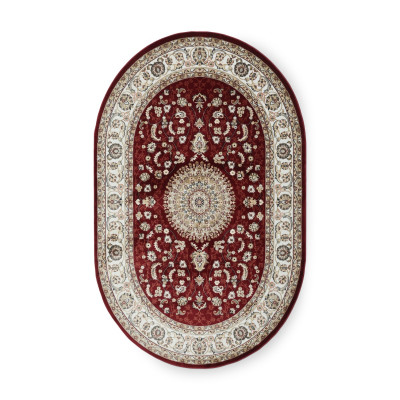 Dubai Medallion oval rød - maskinvævet tæppe
