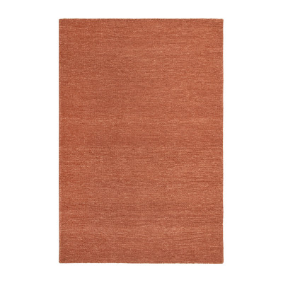 Solliden terracotta - håndvævet uldtæppe