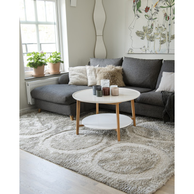 Geometric Dot hør - ryatæppe