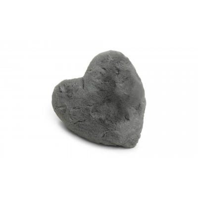 Billede af Fluffy heart grå - pude i imiteret pels