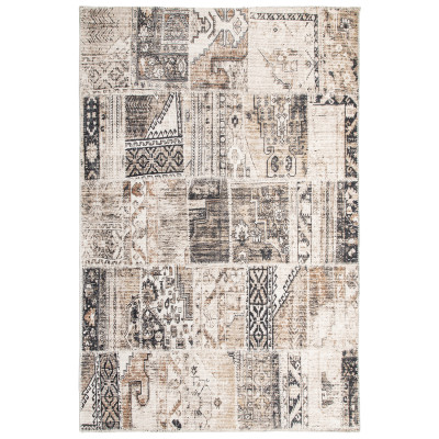 Billede af Cadiz Patchwork beige - maskinvævet tæppe
