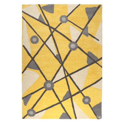 Geometry yellow &#8211; håndtuftet tæppe
