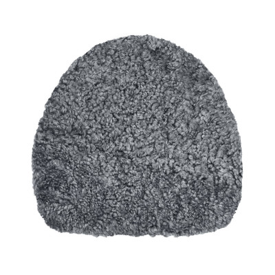 Curly pad forma sølvgrå - rundet stolehynde med polstring i krøllet fåreskind