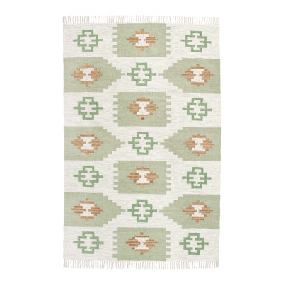 Folke grøn - håndvævet uldtæppe