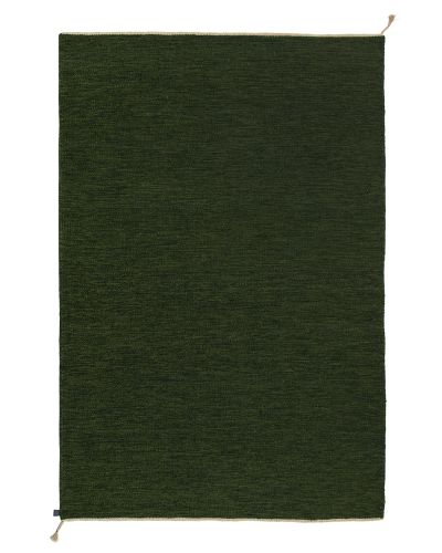 Sofiero mørkegrøn - håndvævet uldtæppe