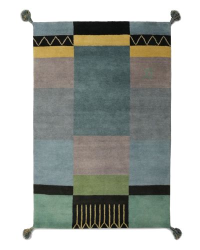 Fader kung blå - håndknyttet tæppe