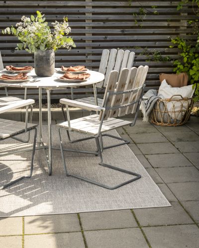 Rivas taupe - fladvævet tæppe