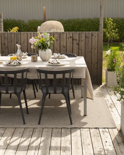 Pampa grå - fladvævet tæppe