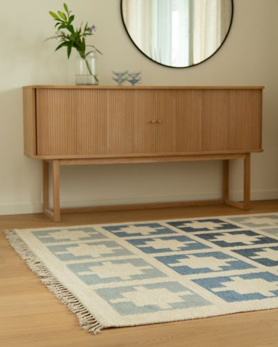 Dvala ocean - håndvævet uldtæppe