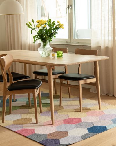 Grace pastell multi - håndvævet uldtæppe