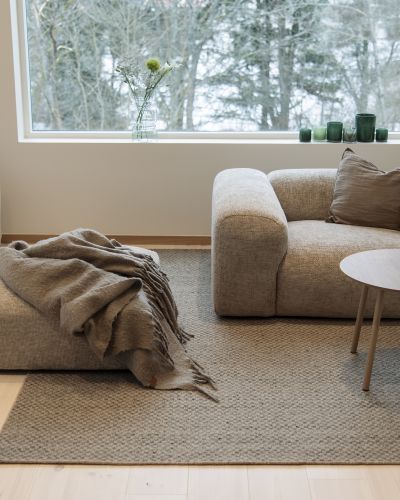 Herning grey - håndvævet uldtæppe