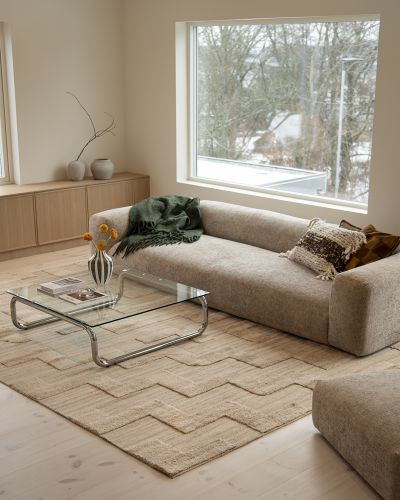 Helags natural - håndvævet uldtæppe