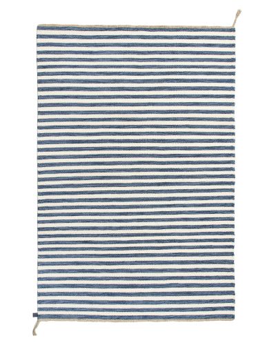 Vinö lyseblå - håndvævet uldtæppe