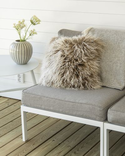 Shansi beige snowtop - pudebetræk i fåreskind
