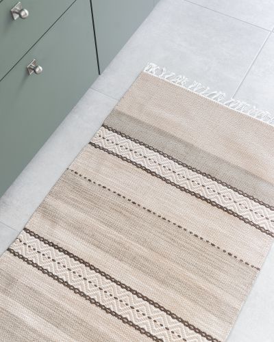 Åby beige - kludetæppe