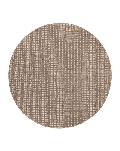 Albion rund mørk beige – tæppe med gummibagside