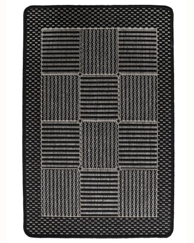 Brick grå - fladvævet tæppe med gummibagside