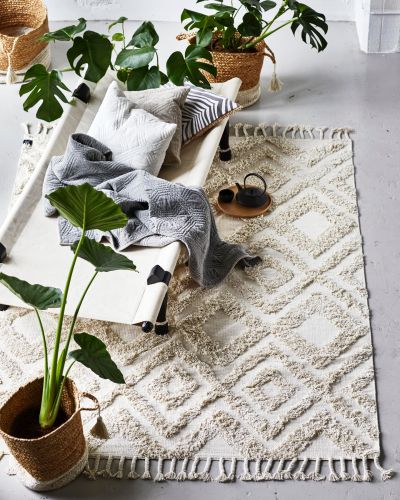 Copenhagen wool ivory - håndvævet uldtæppe
