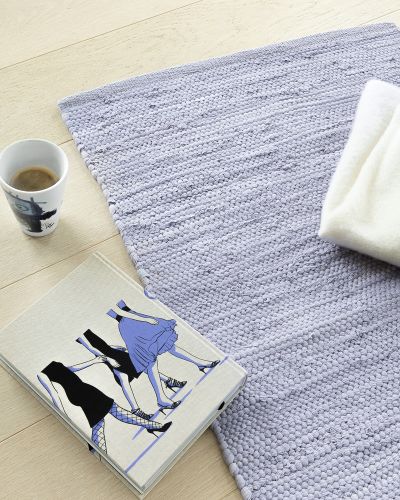 Cotton rug lavendel - kludetæppe
