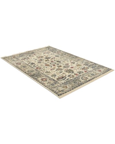 Laura Keshan creme/blå - maskinvævet tæppe