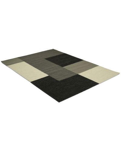 Ascot grå - håndvævet uldtæppe