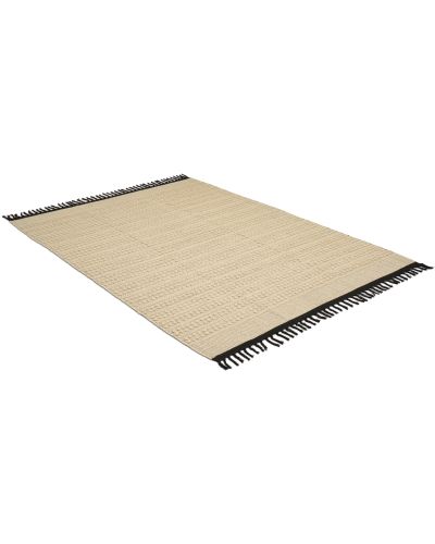 Sofia hvid/sort - bomuldstæppe