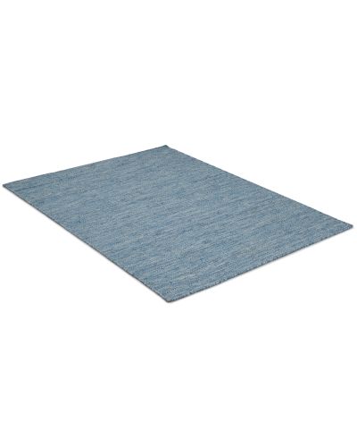 Eden pastel blå - håndvævet uldtæppe