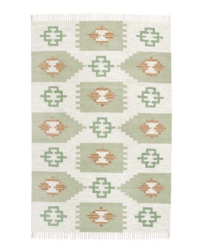 Folke grøn - håndvævet uldtæppe