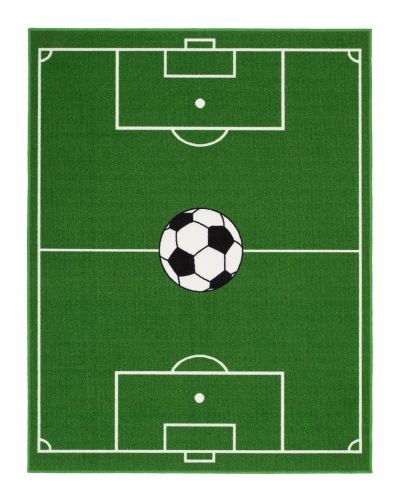 Fodboldtæppe grøn - børnetæppe