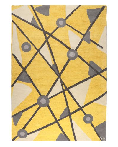 Geometry yellow - håndtuftet tæppe